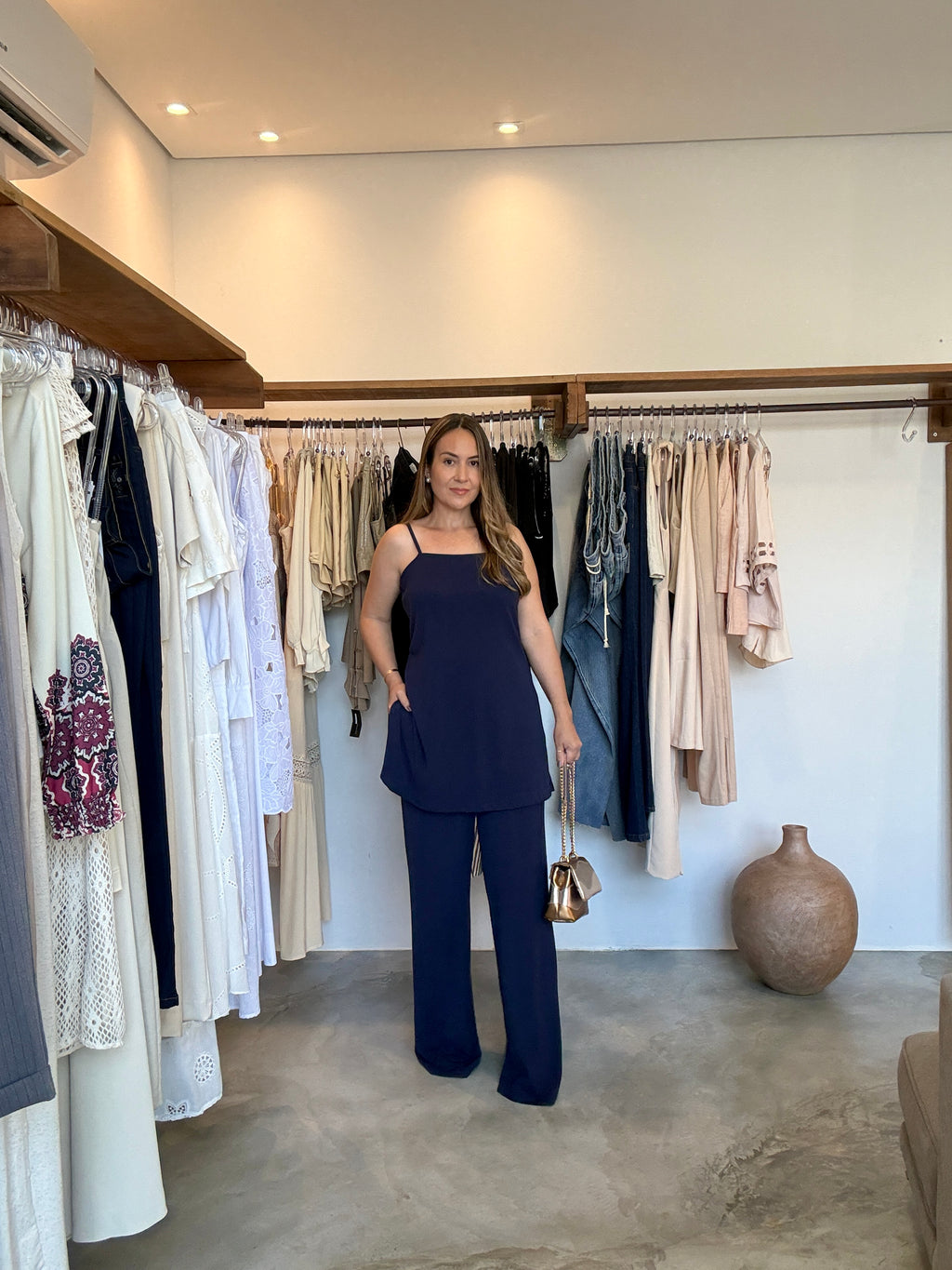 Conjunto Azul Tricô Essential