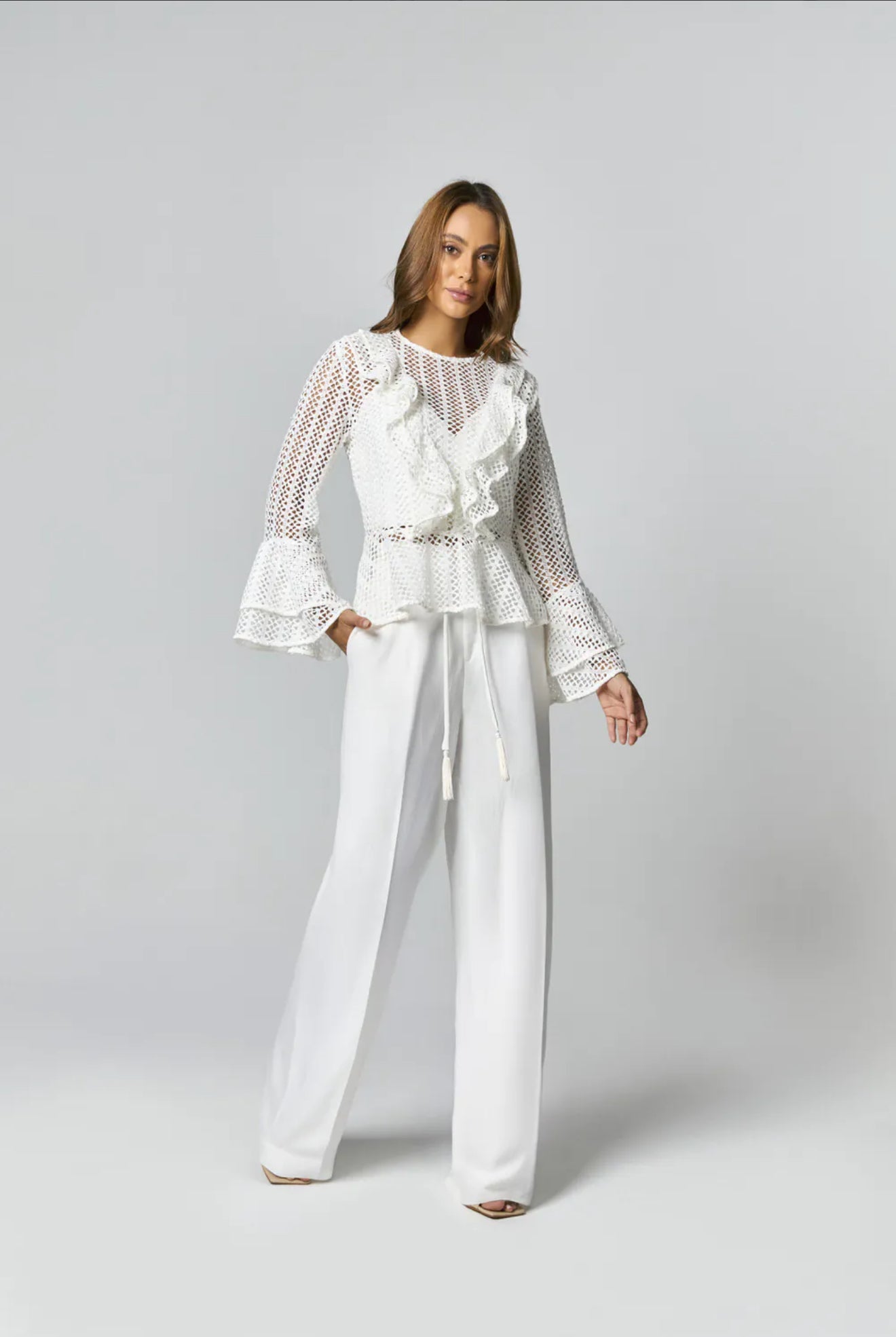 Blusa de Tela com Cropped