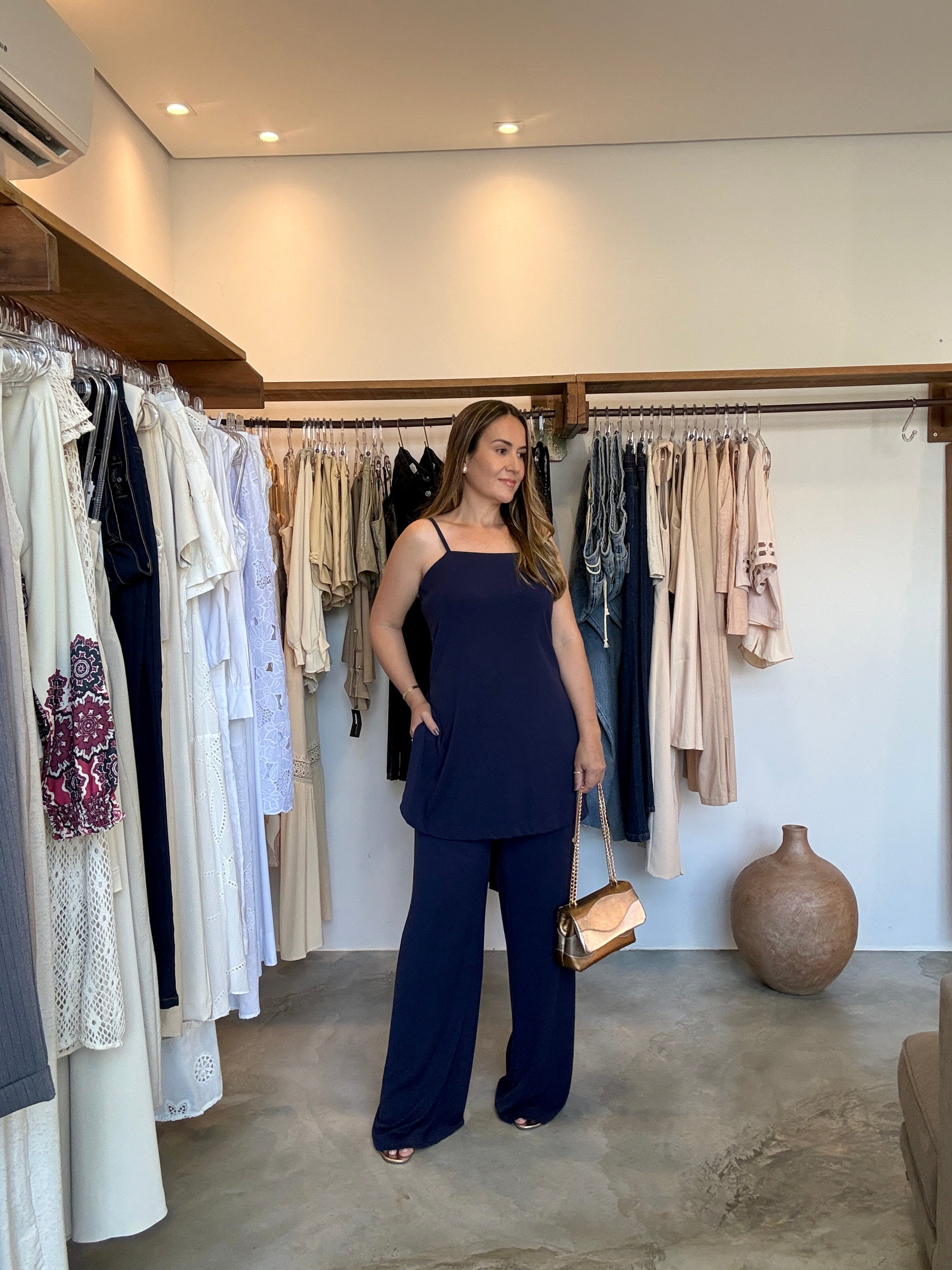 Conjunto Azul Tricô Essential