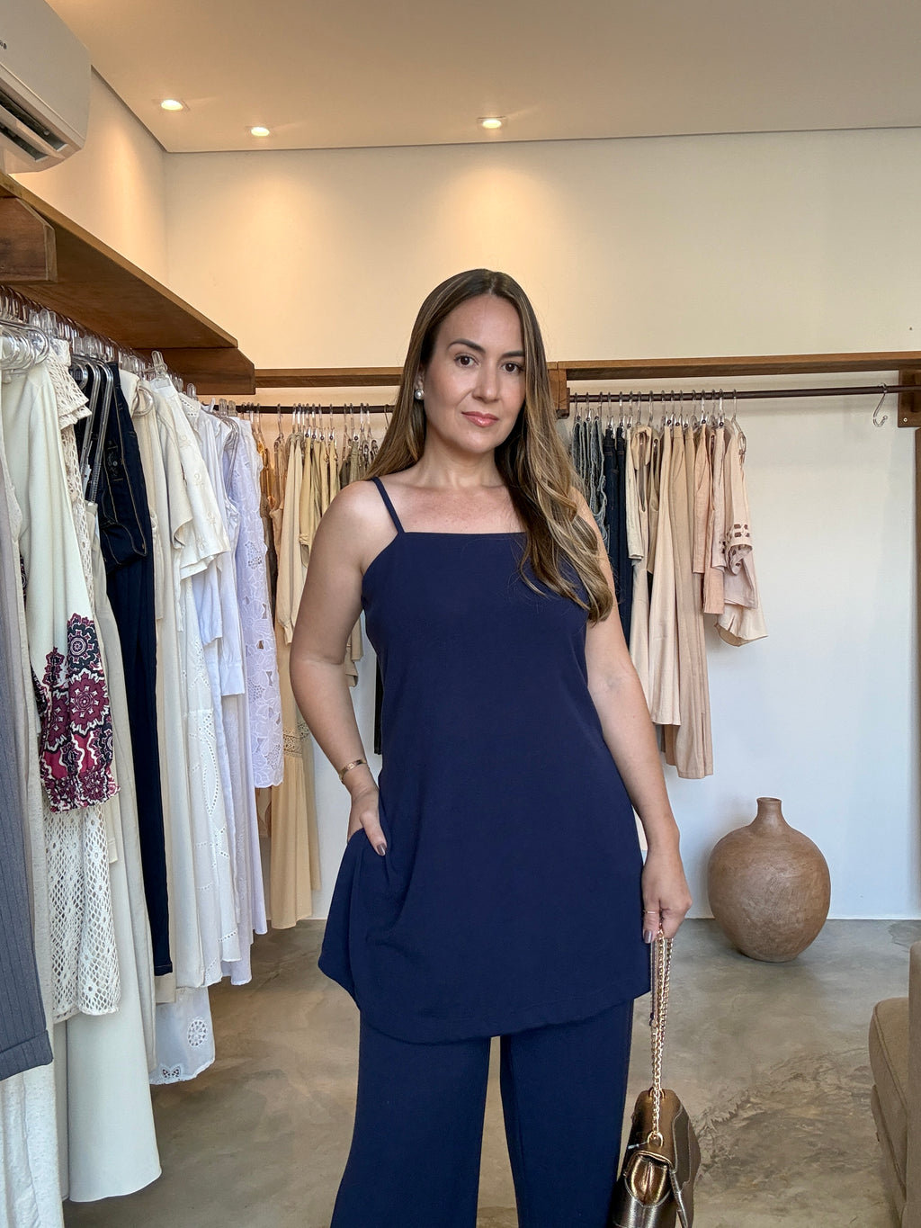 Conjunto Azul Tricô Essential