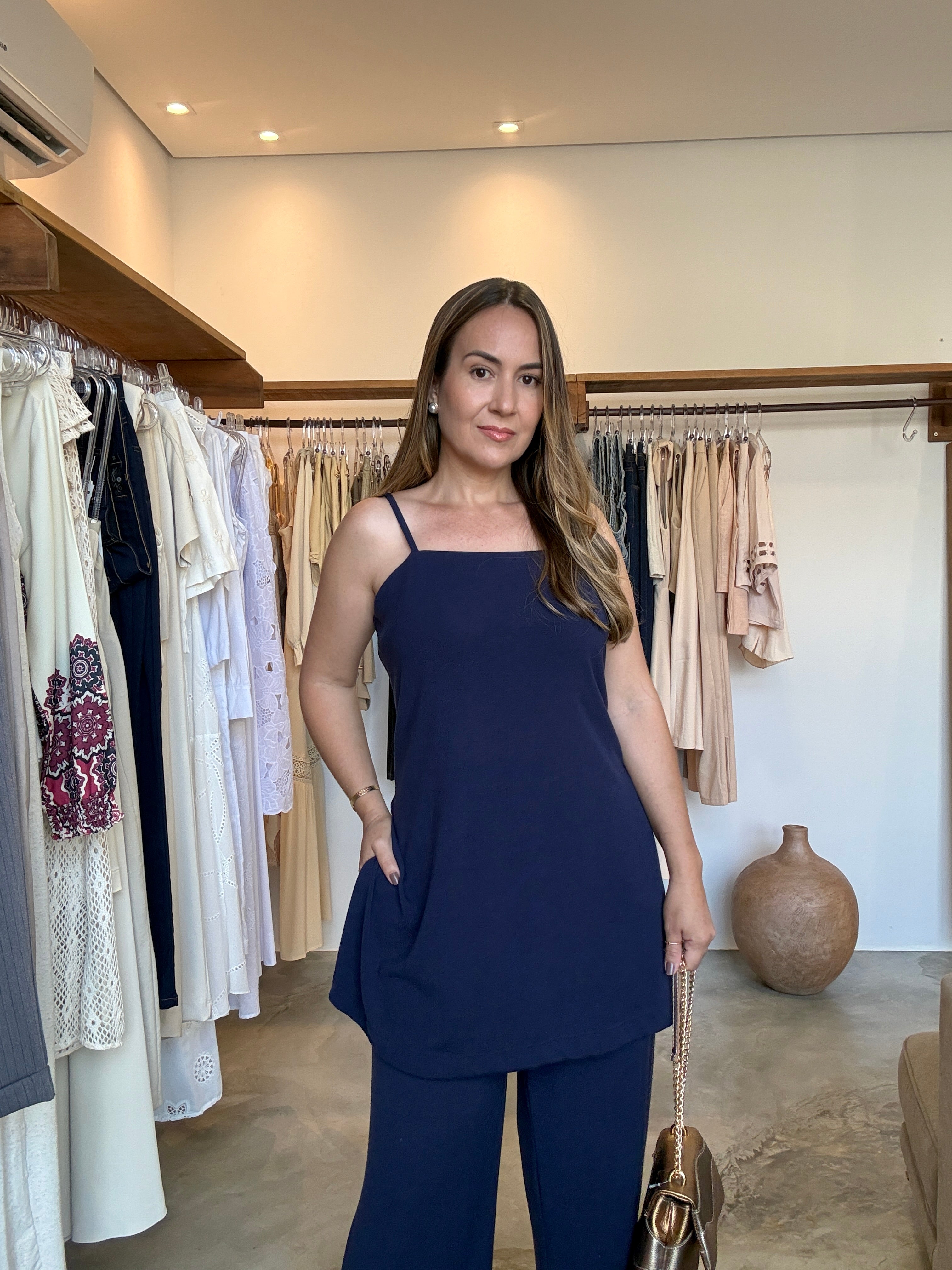 Conjunto Azul Tricô Essential