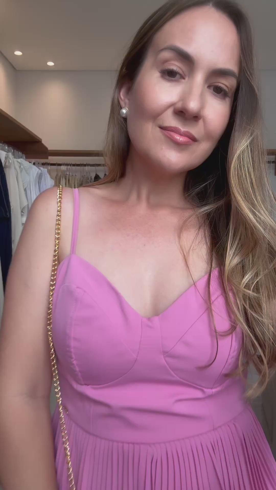 Conjunto Rosa Plissado